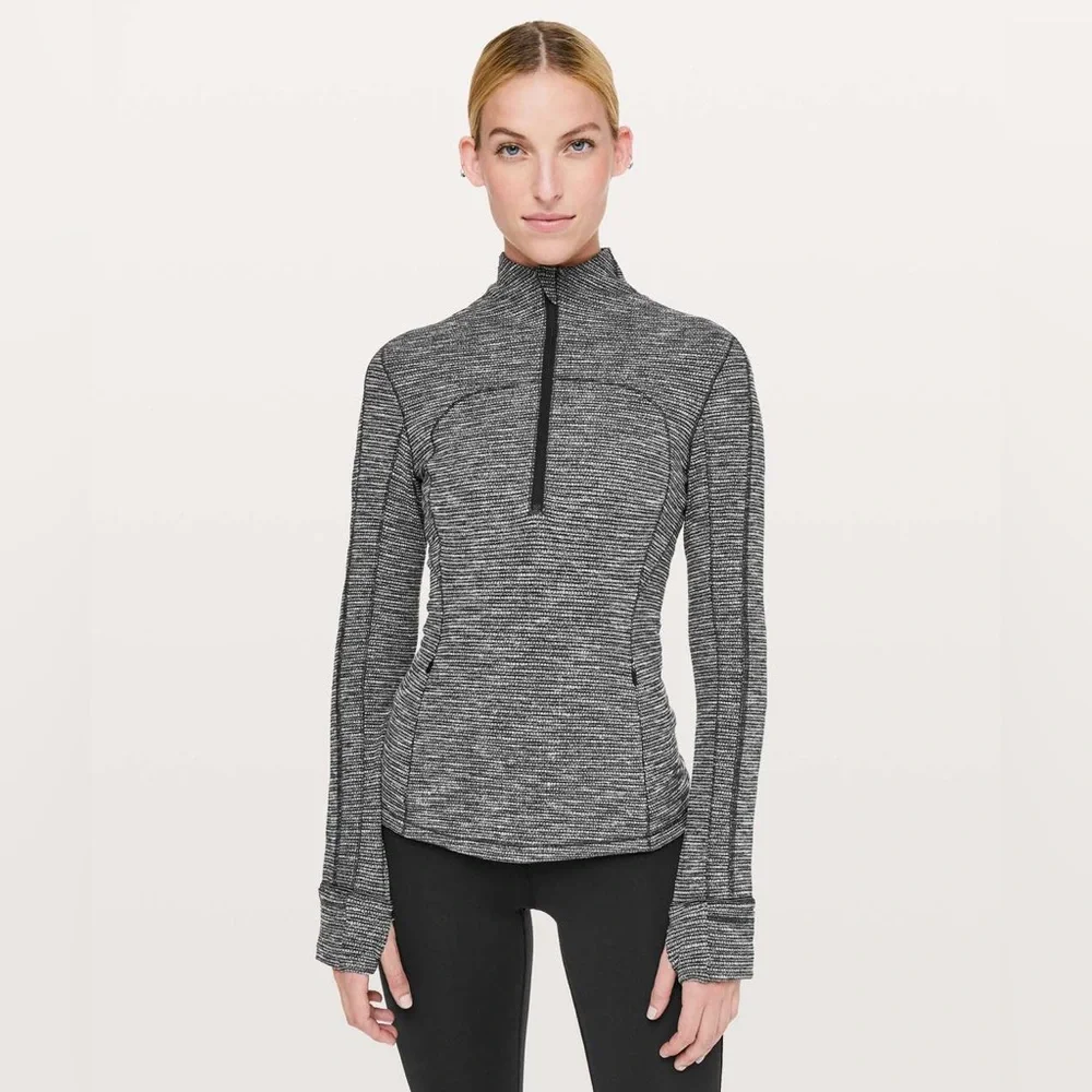 Lululemon Run Briskly Heather Gray Running Pullover Size 6